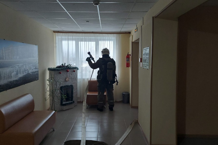 В Ивангородской гостинице прошли учения пожарных