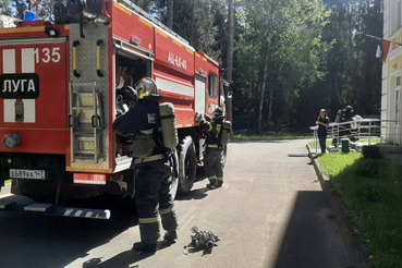 В лужском туберкулёзном санатории прошли учения пожарных