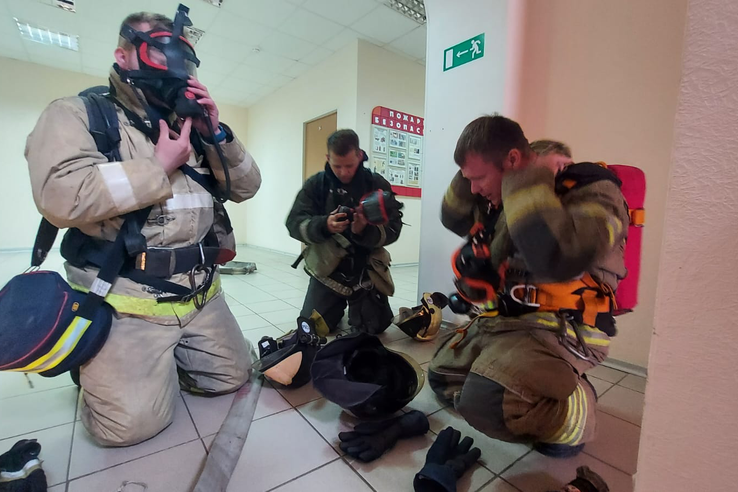 Учения пожарных в Ивангороде