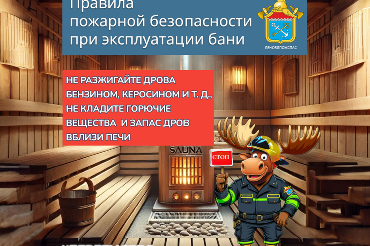 Леноблпожпас предупреждает: баня в мороз требует особой осторожности