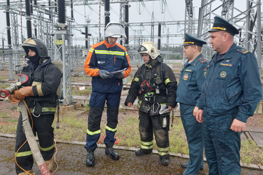 Пожарно-тактическое занятие на территории ПС 330кВ «Кингисеппская»